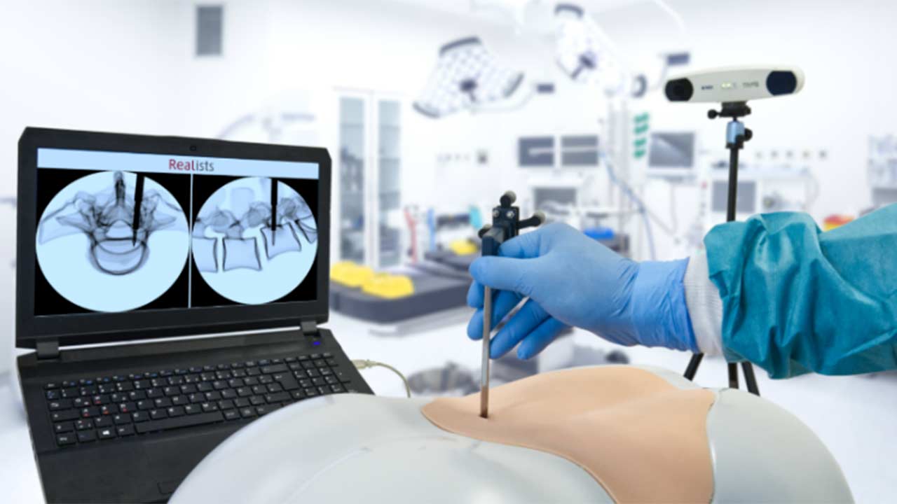 At Realists, the NDI Polaris Vicra system is used to train good surgeons.